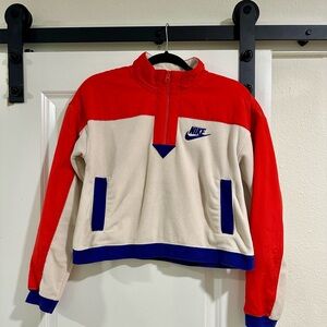 Nike Orange, Cream, & Navy Fleece Pullover